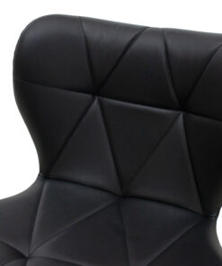 Σκαμπό μπαρ Coozy pakoworld πτυσσόμενο μεταλλικό μαύρο ματ με pu χρώμα μαύρο – 127-000089