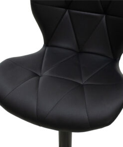 Σκαμπό μπαρ Coozy pakoworld πτυσσόμενο μεταλλικό μαύρο ματ με pu χρώμα μαύρο – 127-000089