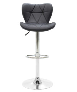 Σκαμπό μπαρ Coozy pakoworld pu σε μαύρο χρώμα σκελετός χρωμίου – 127-000092