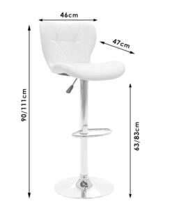 Σκαμπό μπαρ Coozy pakoworld pu σε μαύρο χρώμα σκελετός χρωμίου – 127-000092