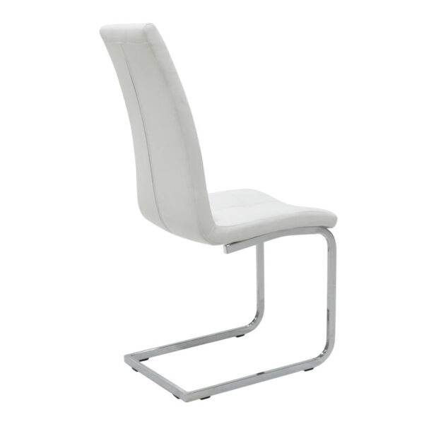 Καρέκλα Darrell pakoworld pu λευκό-βάση χρωμίου 42x49x106εκ – 127-000107