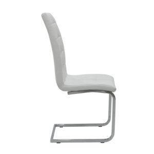Καρέκλα Darrell pakoworld pu λευκό-βάση χρωμίου 42x49x106εκ – 127-000107
