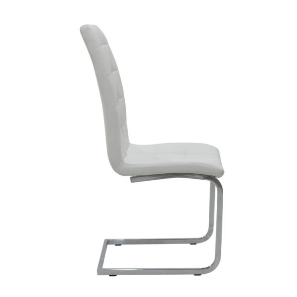 Καρέκλα Darrell pakoworld pu λευκό-βάση χρωμίου 42x49x106εκ – 127-000107