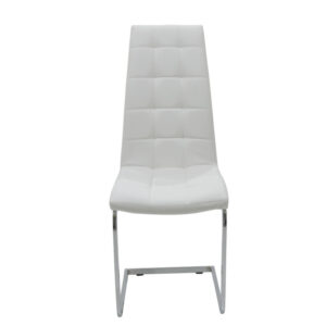 Καρέκλα Darrell pakoworld pu λευκό-βάση χρωμίου 42x49x106εκ – 127-000107
