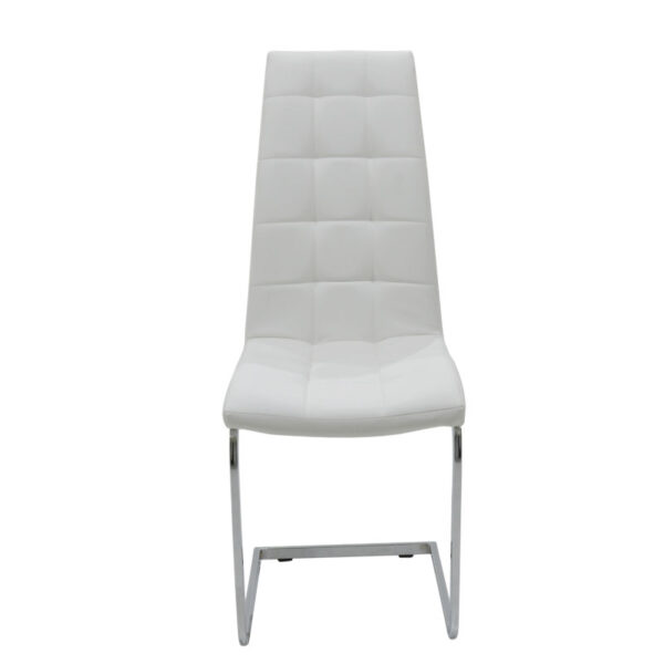 Καρέκλα Darrell pakoworld pu λευκό-βάση χρωμίου 42x49x106εκ – 127-000107