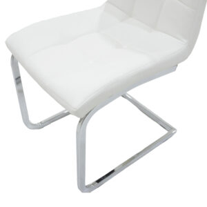 Καρέκλα Darrell pakoworld pu λευκό-βάση χρωμίου 42x49x106εκ – 127-000107