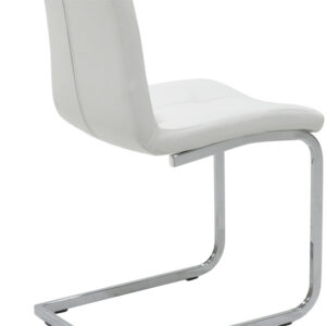 Καρέκλα Darrell pakoworld pu λευκό-βάση χρωμίου 42x49x106εκ – 127-000107