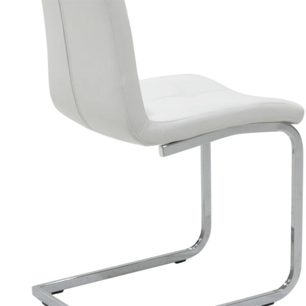 Καρέκλα Darrell pakoworld pu λευκό-βάση χρωμίου 42x49x106εκ – 127-000107