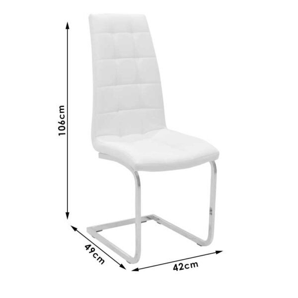 Καρέκλα Darrell pakoworld pu λευκό-βάση χρωμίου 42x49x106εκ – 127-000107
