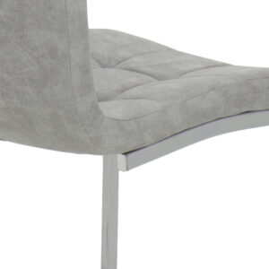 Καρέκλα Darrell pakoworld pu αντικέ γκρι-βάση χρωμίου 42x49x106εκ – 127-000108