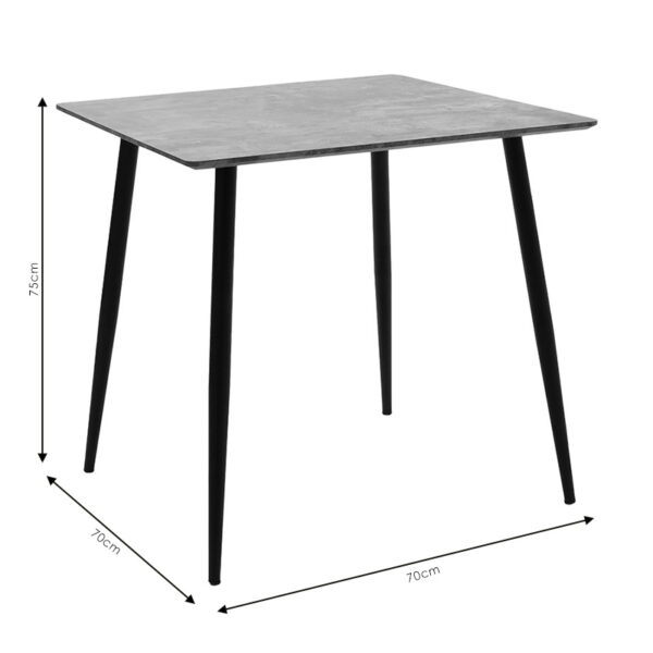 Τραπέζι Cuba pakoworld MDF γκρι cement-μαύρο 70x70x75εκ – 127-000136