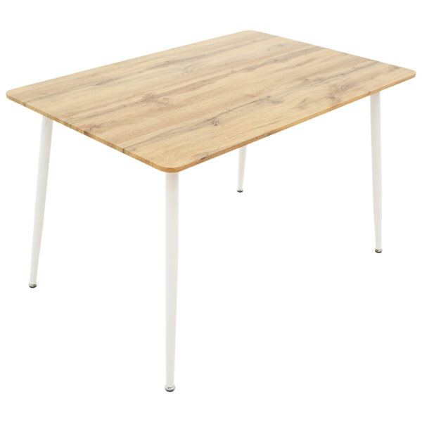 Τραπέζι Cuba pakoworld MDF sonoma-λευκό 120x80x75εκ – 127-000139