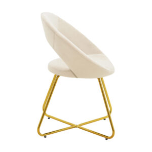 Καρέκλα Valentina pakoworld μπεζ βελούδο-χρυσό πόδι 65x60x82εκ – 127-000168