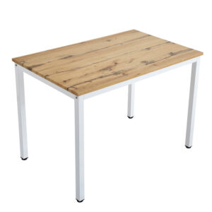 Τραπέζι Witte pakoworld MDF/Metal σε sonoma απόχρωση με λευκο πόδι 110x70x76εκ – 127-000178