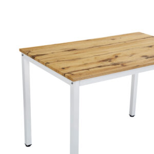 Τραπέζι Witte pakoworld MDF/Metal σε sonoma απόχρωση με λευκο πόδι 110x70x76εκ – 127-000178