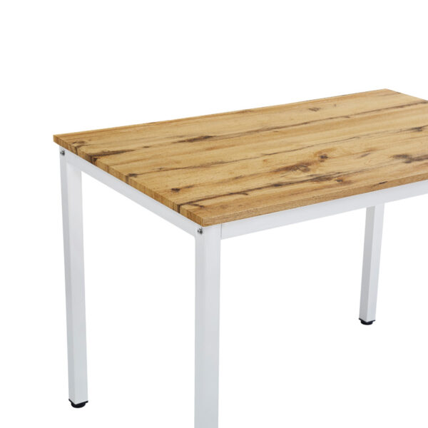 Τραπέζι Witte pakoworld MDF/Metal σε sonoma απόχρωση με λευκο πόδι 110x70x76εκ – 127-000178