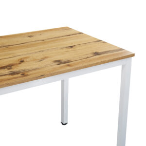 Τραπέζι Witte pakoworld MDF/Metal σε sonoma απόχρωση με λευκο πόδι 110x70x76εκ – 127-000178