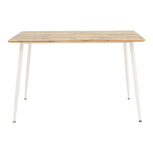 Τραπεζαρία Cuba-Caron pakoworld σετ 5τεμ sonoma-λευκό 120x80x75εκ – 127-000192