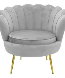 Πολυθρόνα Daimon pakoworld βελούδο γκρι-χρυσό 79x74x78εκ – 128-000001