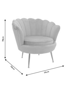 Πολυθρόνα Daimon pakoworld βελούδο γκρι-χρυσό 79x74x78εκ – 128-000001