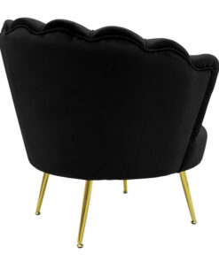 Πολυθρόνα Daimon pakoworld βελούδο μαύρο-χρυσό 79x74x78εκ – 128-000003