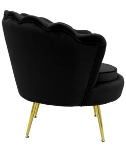 Πολυθρόνα Daimon pakoworld βελούδο μαύρο-χρυσό 79x74x78εκ – 128-000003