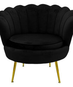 Πολυθρόνα Daimon pakoworld βελούδο μαύρο-χρυσό 79x74x78εκ – 128-000003