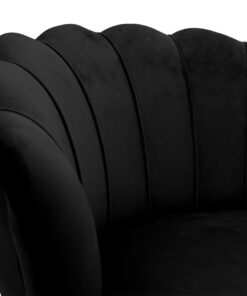 Πολυθρόνα Daimon pakoworld βελούδο μαύρο-χρυσό 79x74x78εκ – 128-000003