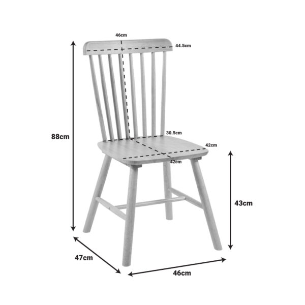 Καρέκλα Melia pakoworld rubberwood σε φυσική απόχρωση 45x51x87εκ – 128-000033