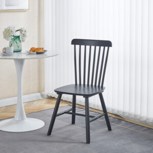 Καρέκλα Melia pakoworld rubberwood σε μαύρη απόχρωση 45x51x87εκ – 128-000034
