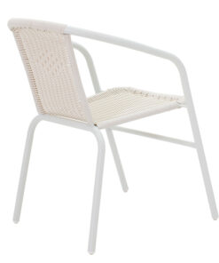 Πολυθρόνα Obbi pakoworld μέταλλο-pe λευκό 54x56x73εκ – 130-000006