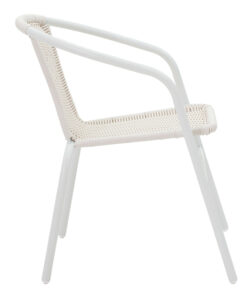 Πολυθρόνα Obbi pakoworld μέταλλο-pe λευκό 54x56x73εκ – 130-000006