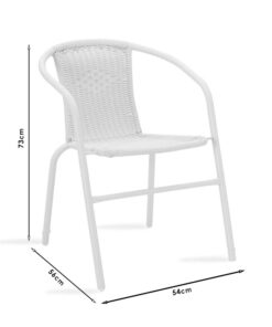 Πολυθρόνα Obbi pakoworld μέταλλο-pe λευκό 54x56x73εκ – 130-000006