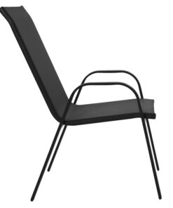 Πολυθρόνα Calan pakoworld μέταλλο μαύρο-textilene μαύρο 55x75x90 εκ – 130-000009