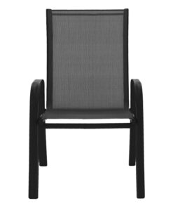 Πολυθρόνα Calan pakoworld μέταλλο μαύρο-textilene μαύρο 55x75x90 εκ – 130-000009