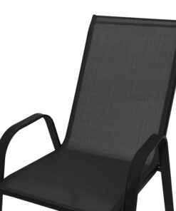 Πολυθρόνα Calan pakoworld μέταλλο μαύρο-textilene μαύρο 55x75x90 εκ – 130-000009