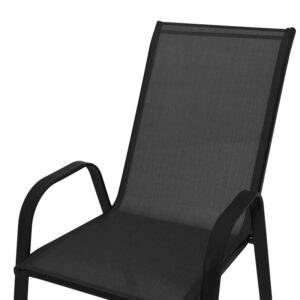 Πολυθρόνα Calan pakoworld μέταλλο μαύρο-textilene μαύρο 55x75x90 εκ – 130-000009