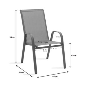 Πολυθρόνα Calan pakoworld μέταλλο σκούρo καφέ-textilene καφέ 55x75x90εκ – 130-000011