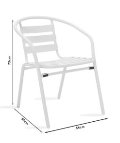 Πολυθρόνα Tade pakoworld μέταλλο λευκό 54x62x74εκ – 130-000012
