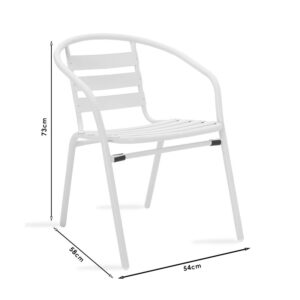 Πολυθρόνα Tade pakoworld μέταλλο λευκό 54x62x74εκ – 130-000012