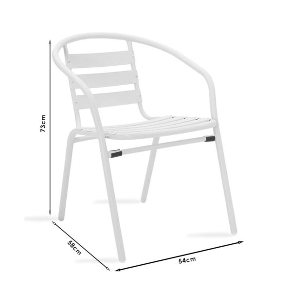 Πολυθρόνα Tade pakoworld μέταλλο λευκό 54x62x74εκ – 130-000012