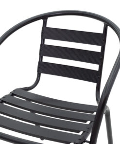 Πολυθρόνα Tade pakoworld στοιβαζόμενη μέταλλο μαύρο 54x62x74εκ – 130-000014
