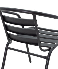 Πολυθρόνα Tade pakoworld στοιβαζόμενη μέταλλο μαύρο 54x62x74εκ – 130-000014
