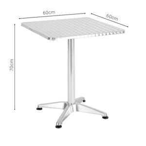 Τραπέζι Lazo pakoworld χρωμίου αλουμίνιο 60x60x70εκ – 130-000065
