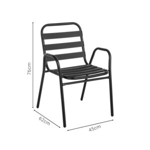 Tραπεζαρία Sussie-Vergo pakoworld σετ 3τεμ σαμπανιζέ μέταλλο-αλουμίνιο Φ60×70εκ – 130-000072