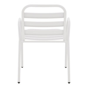 Πολυθρόνα Sussie pakoworld στοιβαζόμενη λευκό μέταλλο με φέτες αλουμινίου 45x62x76εκ – 130-000100