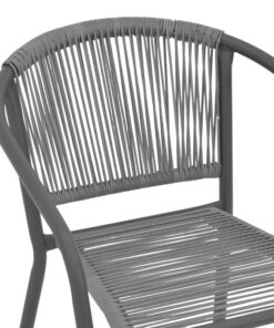 Πολυθρόνα Lindaria pakoworld στοιβαζόμενη μέταλλο-pe rattan σε ανθρακί απόχρωση 54x63x74εκ – 130-000114
