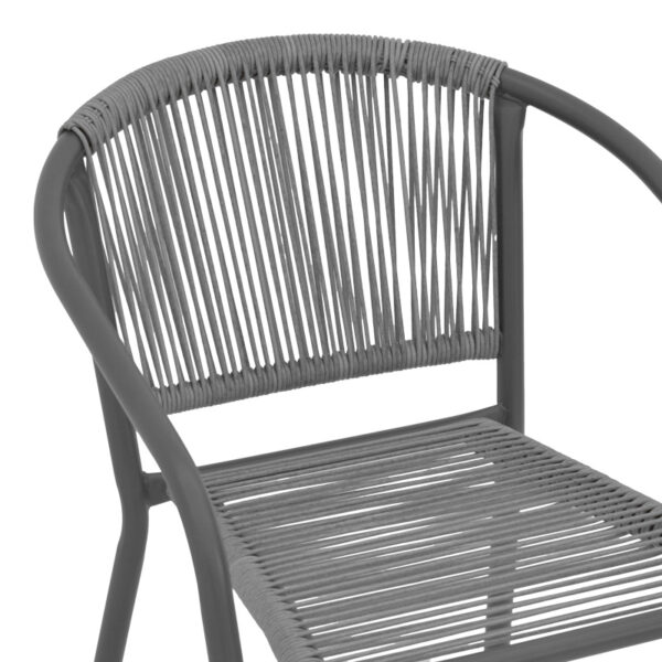 Πολυθρόνα Lindaria pakoworld στοιβαζόμενη μέταλλο-pe rattan σε ανθρακί απόχρωση 54x63x74εκ – 130-000114