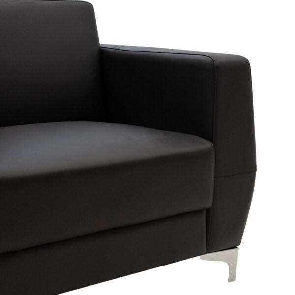 Πολυθρόνα Dermis pakoworld inox-τεχνόδερμα μαύρο 88x75x75εκ – 132-000001