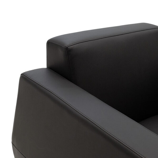 Πολυθρόνα Dermis pakoworld inox-τεχνόδερμα μαύρο 88x75x75εκ – 132-000001